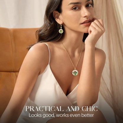 Modern, orientális stílusú bambusz fülbevalók és nyaklánc