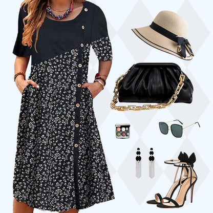 Női vintage mintás pamut ruhák