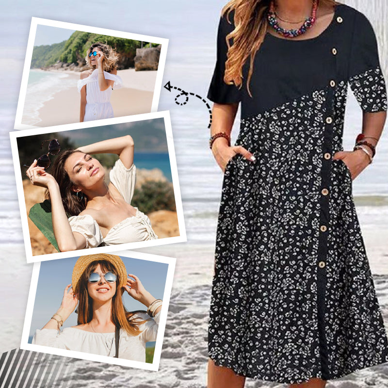 Női vintage mintás pamut ruhák