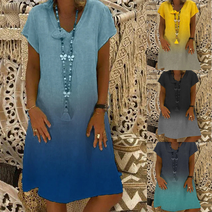 💃V-nyakú, lezser, rövid ujjú ruha