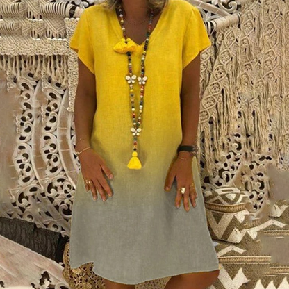 💃V-nyakú, lezser, rövid ujjú ruha