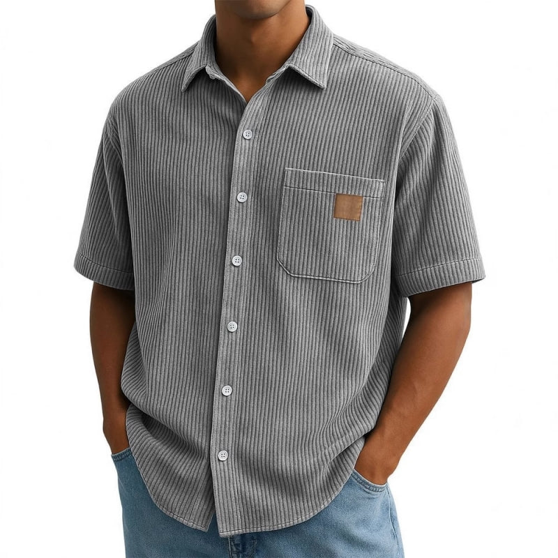 🔥Férfi rövid ujjú ingek vintage hajtókával