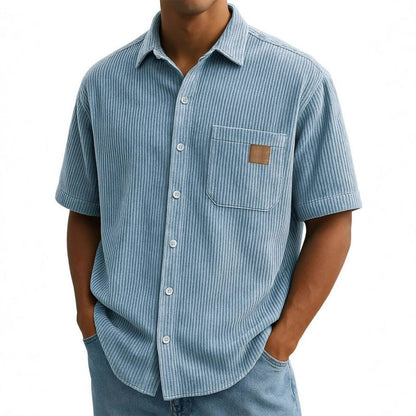 🔥Férfi rövid ujjú ingek vintage hajtókával