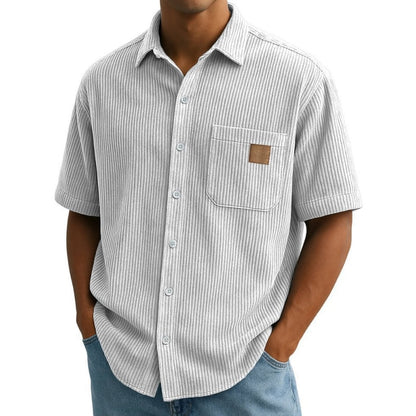 🔥Férfi rövid ujjú ingek vintage hajtókával