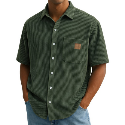 🔥Férfi rövid ujjú ingek vintage hajtókával