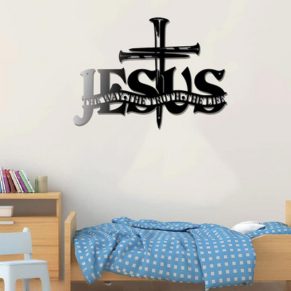 Kereszt Jézus Igazság fém faldekoráció