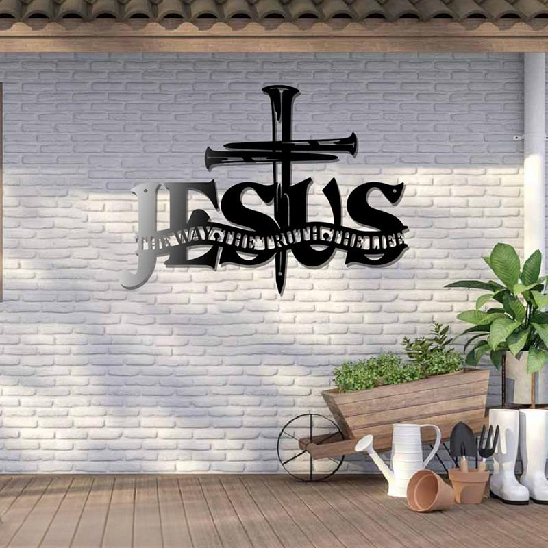 Kereszt Jézus Igazság fém faldekoráció