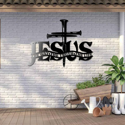 Kereszt Jézus Igazság fém faldekoráció
