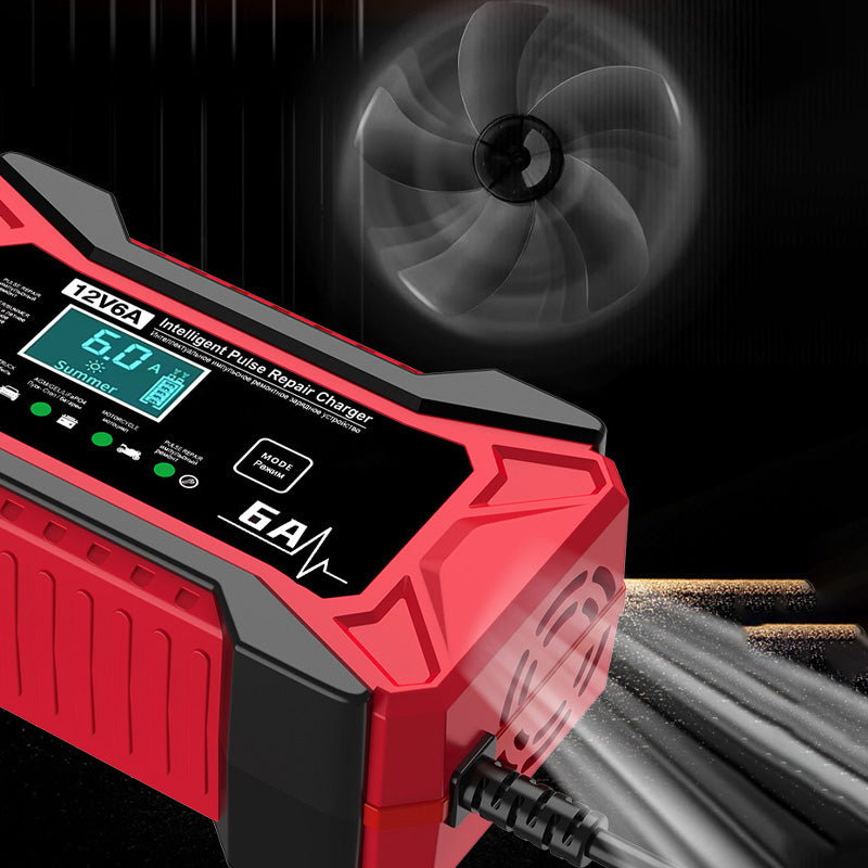 🔥 Intelligens akkumulátortöltő autóhoz és motorkerékpárhoz-220 V – EU-csatlakozó 🚗⚡