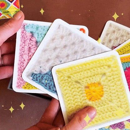 🧶✨Nagymama négyzet alakú horgolt kártyajáték – 50 minta kombináláshoz és komponáláshoz