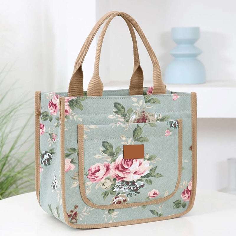 🌺Virágos nyomtatott ebéd táska nőknek