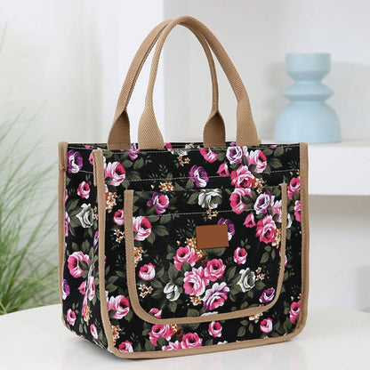 🌺Virágos nyomtatott ebéd táska nőknek