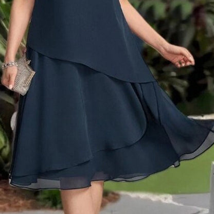 💖 [S-3XL] 👗✨️ Női Réteges Háló A-vonalú Midi Ruha