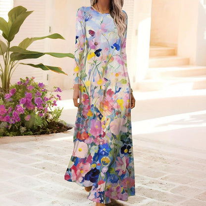 Női hosszú ujjú ruha 3D nyomtatással