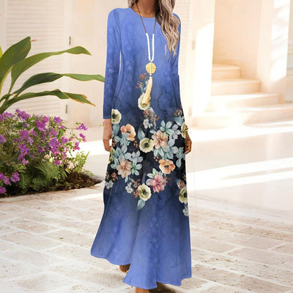 Női hosszú ujjú ruha 3D nyomtatással