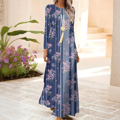 Női hosszú ujjú ruha 3D nyomtatással