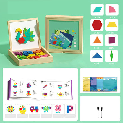 🎁 A tökéletes ajándék! Mágneses fa puzzle készlet mágneses mintákkal 🧠🧩