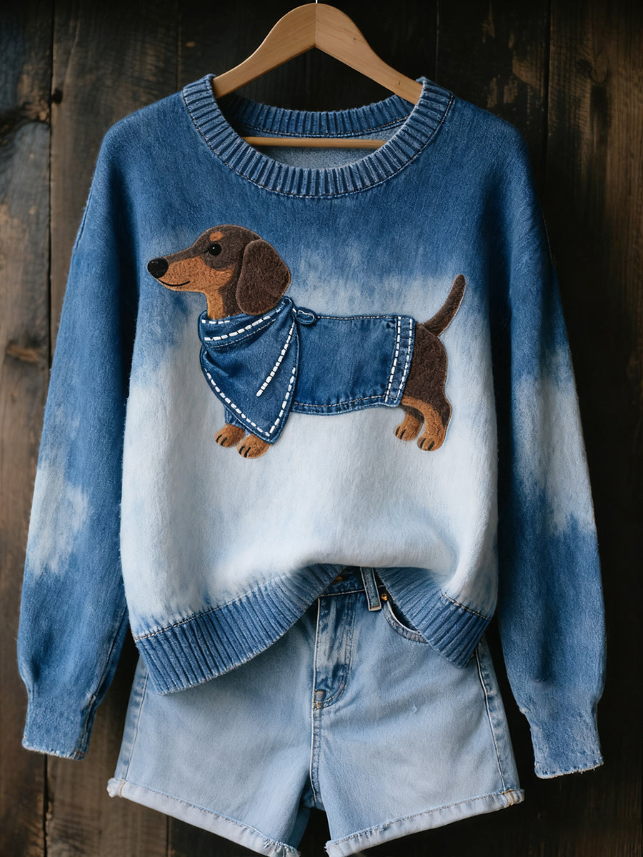 Női Vintage Művészeti Állatmintás Kényelmes Kötött Pulóver