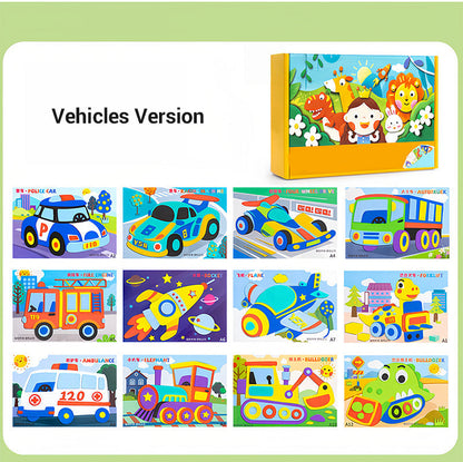 🧩🎨Gyerekek számára készült DIY 3D EVA matricás kézműves foglalkozás🎁