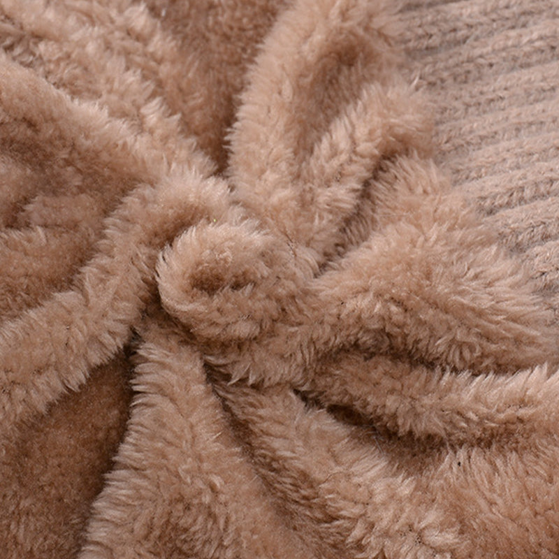 🔥Új ajánlat – stílusos, vastag kötött téli sapka – meleg arcvédővel és sállal