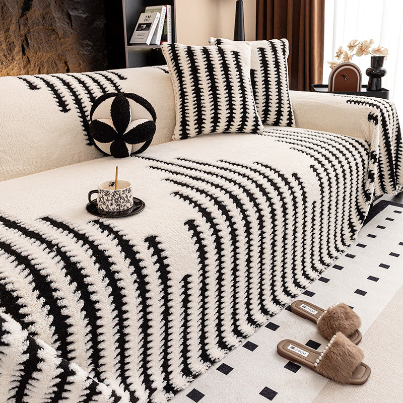 Puha, csúszásmentes plüss kanapéhuzat