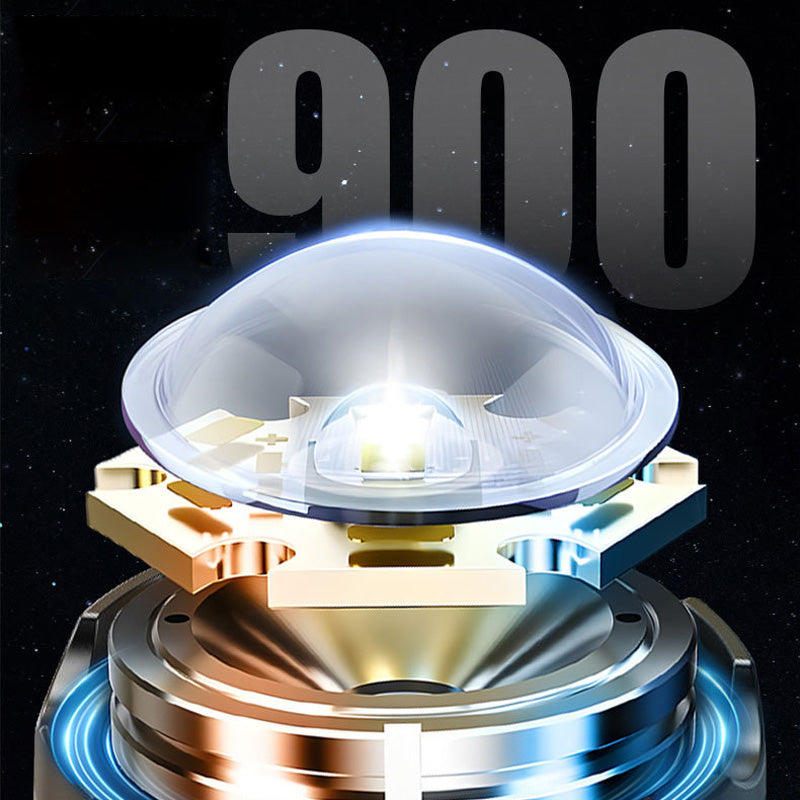 LED-es zseblámpa erős fénnyel és kihúzható testtel