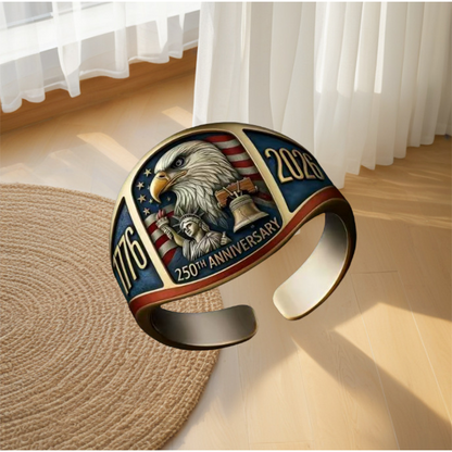 🎖️250. évforduló 1776–2026 Emlék sas gyűrű🦅