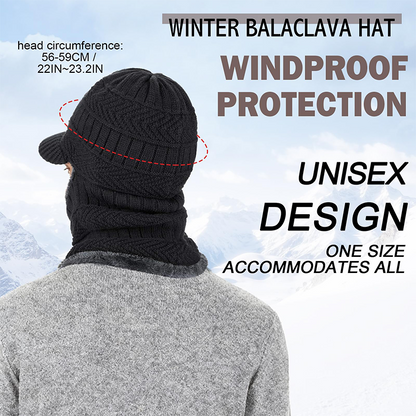 ❄️🧢 3 az 1-ben téli balaclava napellenzővel – Meleg hővédő kapucni, védi a fejet, nyakat és arcot a hidegtől, széltől és hótól✨