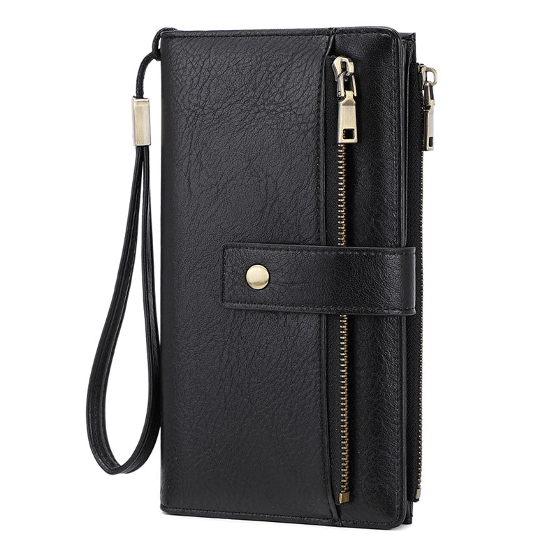 👛Retro stílusú, RFID-blokkolós, háromrészes női pénztárca