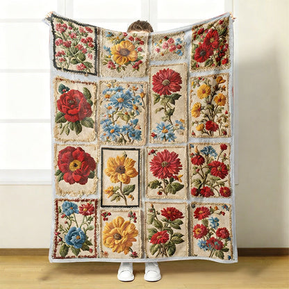 🌼 Kényelmes és puha flanel takaró virágmintával 🛋️💐