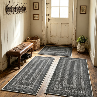 🏠 50% kedvezmény🧵Elegáns szőtt futószőnyeg – Poliészter – Csúszásmentes – Gyorsan nedvszívó 🚪