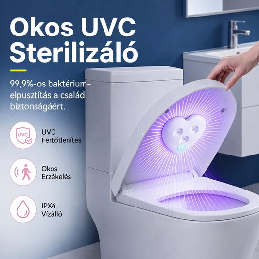 💡 UVC WC‑fertőtlenítő lámpa mozgásérzékelővel, intelligens fürdőszobai higiéniai eszköz 🧼