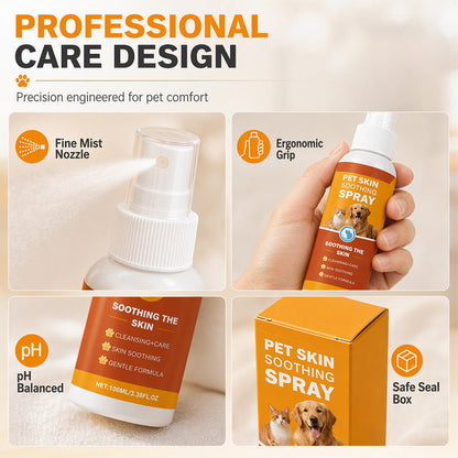 🐾 Pet Skin nyugtató spray – Kíméletes viszketéscsillapítás és hidratáló ápolás kutyáknak és macskáknak