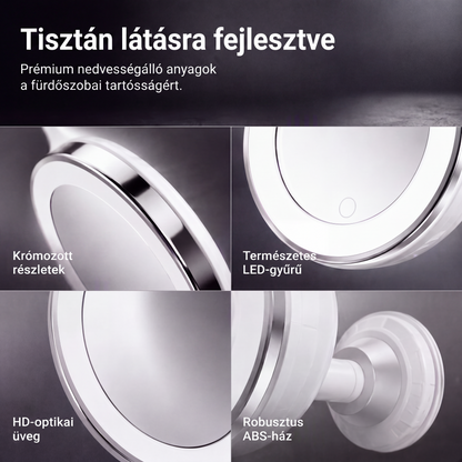 💄Időkorlátos 50% kedvezmény! 💡 10-szeres nagyítású sminktükör LED-fénnyel és tapadókoronggal