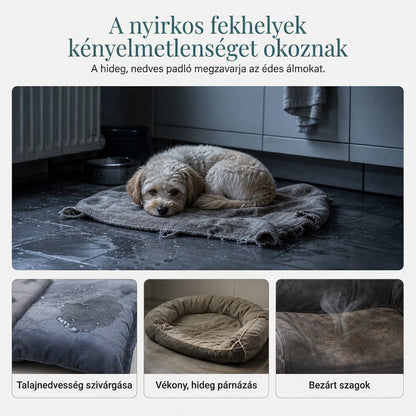 🐱 Ovális kisállatágy cserélhető huzattal – polár belső, oxford külső, kutyák és macskák számára✨