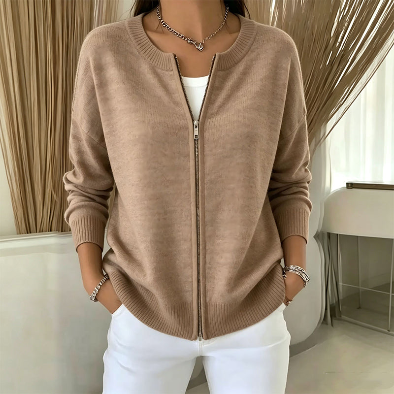 Női cipzáras kötött kabát – Kényelmes, elegáns alkalmi viselet ✨🧶