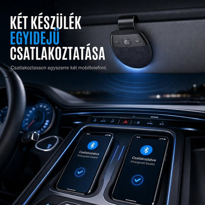 🚗 SP11 autó napellenző Bluetooth kihangosító, rezgésérzékelős automatikus bekapcsolás, A2DP támogatás és hívóazonosító hangos értesítés
