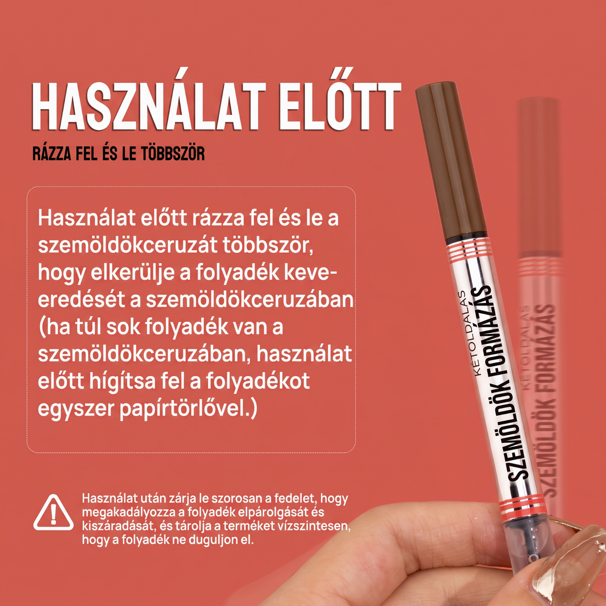 🔥2 az 1-ben szemceruza és szemöldökfixáló gél – sűrűbb és természetesebb szemöldökformázáshoz🥳