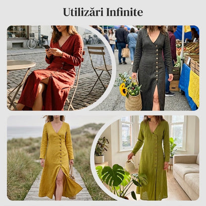 Vintage ihletésű hosszú ujjú ingruha