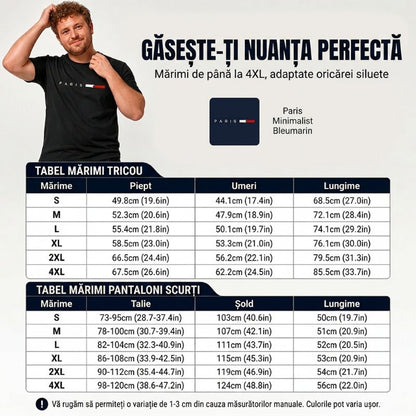 👕 MOST 30% KEDVEZMÉNY! ⏰ Férfi kétrészes mintás szett – Puha és lélegző – Laza szabás, tökéletes nyári kikapcsolódásra vagy hétköznapokra – Összeillő felső és rövidnadrág 🩳